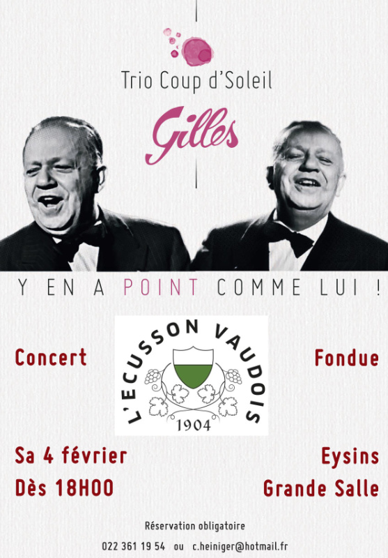 Trio Coup d’Soleil - Jean Villard Gilles - Eysins - 4 février 2023 18h00